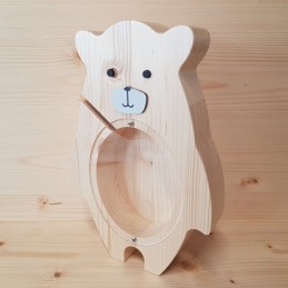 Tirelire en forme d'Ours en bois