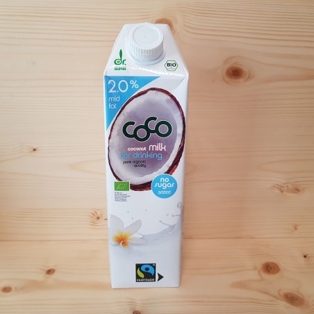 Lait de coco 2% Bio, sans sucre