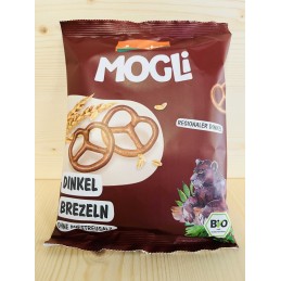 Bretzels d'épeautre saupoudrés de sel  Bio Mogli